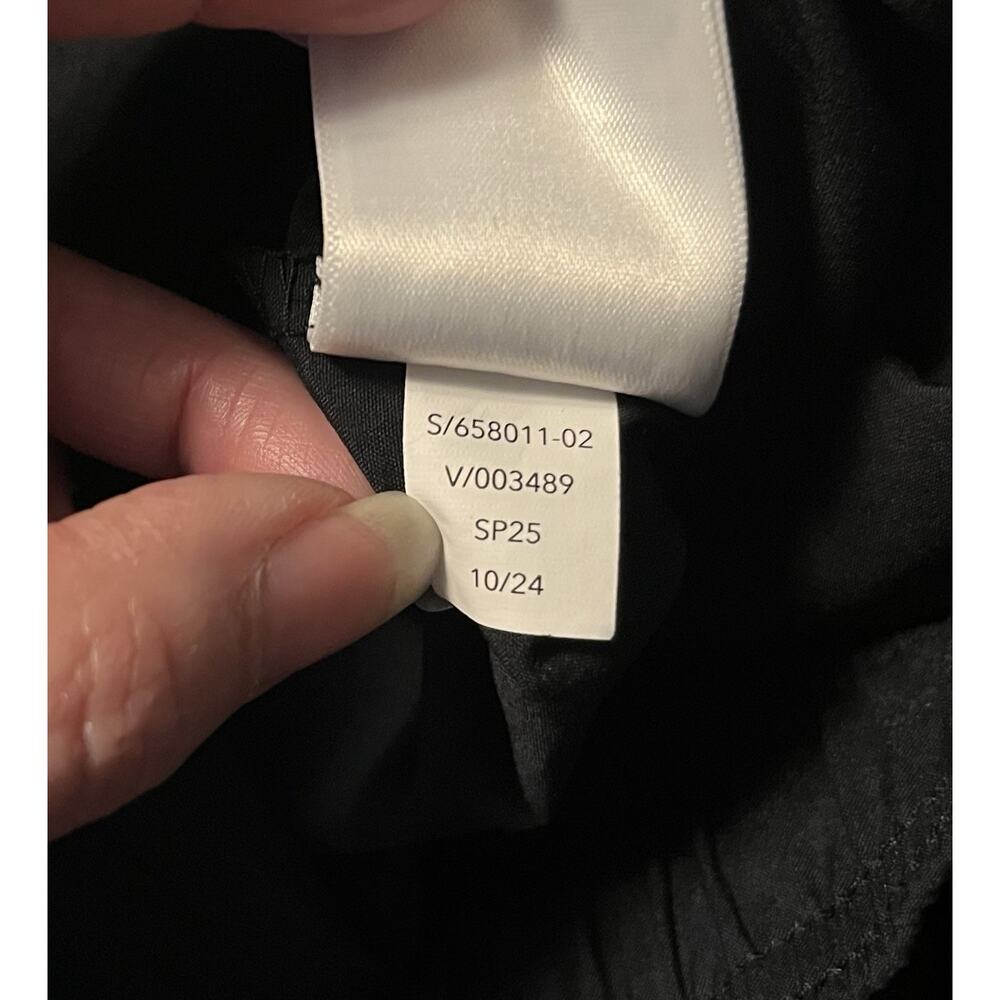 Athleta Midday Mid Rise Crop Poplin Pants Black 658011 Size Large Wide Leg - Picture 8 of 12
